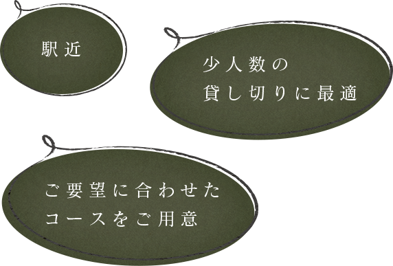 少人数の貸し切りに最適